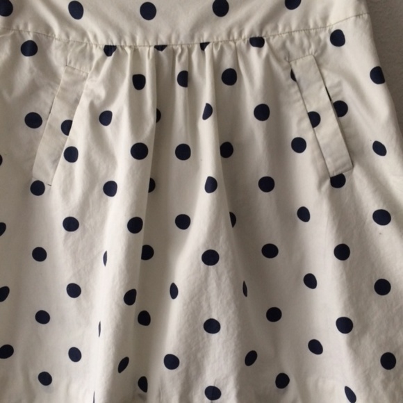 J. Crew White and Navy Blue Polka Dot Skirt J1274 - Picture 2 of 6